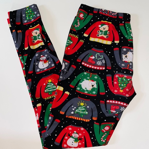 Ugly Christmas Sweater Leggings - Picture 1 of 4